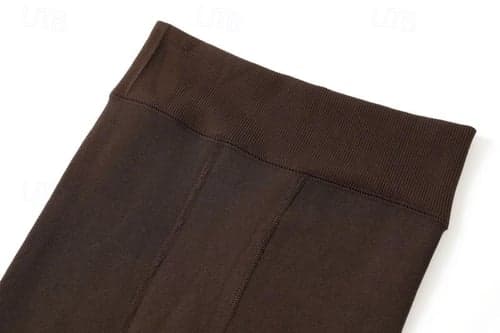 Women's Fleece Pants Tights Leggings Fashion Full Length Solid Colored Tummy Control Butt Lift Comfort Stretchy Casual Daily Black Wine Navy Blue Brown
