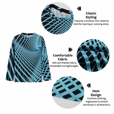 Men's Optical Illusion Graphic Prints T shirt Long Sleeve T shirt 3D Print Crew Neck Shirt Sports Designer Basic Outdoor Street Daily A B C Spring &  Fall Clothing Apparel S M L XL XXL 3XL 4XL