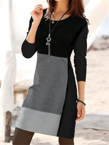 Women's Plaid Dress Sweatshirt Dress Mini Dress Active Fashion Outdoor Going out Weekend Crew Neck Print Geometric Plaid Loose Fit Black Blue Purple S M L XL XXL