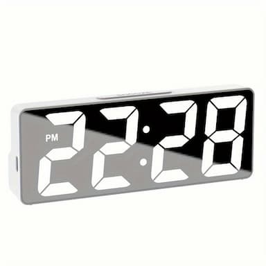 Latest Digital Clock LED Alarm Clock For Bedroom Electronic Desktop Clock With Temperature Display Adjustable Brightness 12/24 Hours Hour Clock For Bedroom