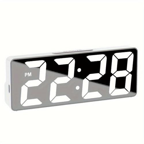 Latest Digital Clock LED Alarm Clock For Bedroom Electronic Desktop Clock With Temperature Display Adjustable Brightness 12/24 Hours Hour Clock For Bedroom