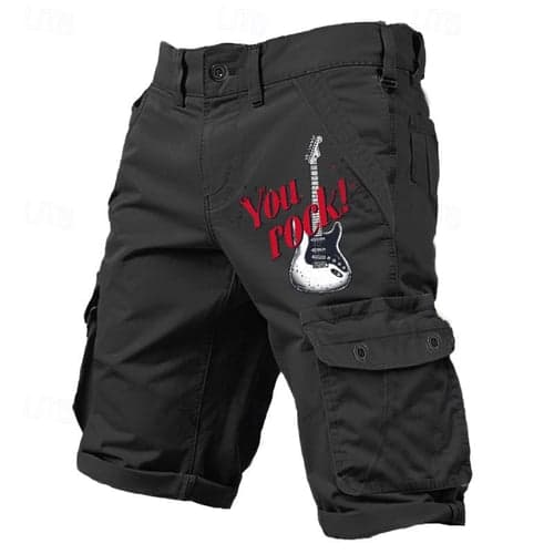 Carefree Interlude X Joshua Jo Men's Vintage Guitar 6 Pocket Vacation Cargo Shorts