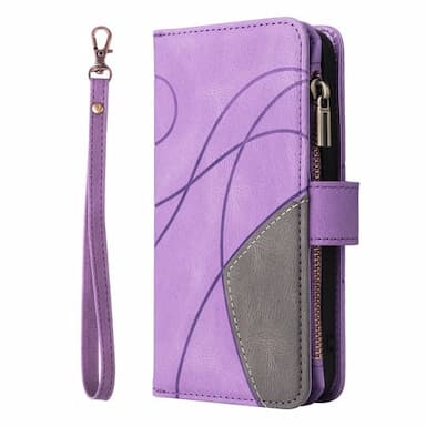 Phone Case For Samsung Galaxy S24 S23 S22 S21 S20 Plus Ultra A73 A53 A33 S25 Ultra Wallet Case Flip Zipper with Wrist Strap Solid Colored PU Leather