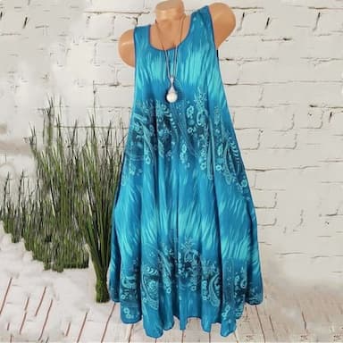 Women's Plus Size Curve Shift Dress Floral Round Neck Print Sleeveless Spring Summer Casual Random Print Short Mini Dress Casual Daily Dress
