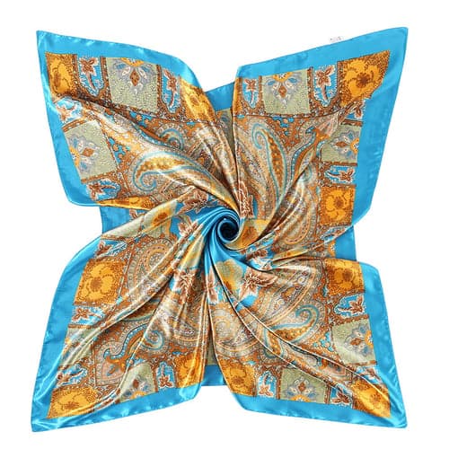 New Fashion Women Silk Scarf Square Holiday Print Head Scarfs Female Satin Hijab Scarves Shawl Wrap Lady Headband Foulard