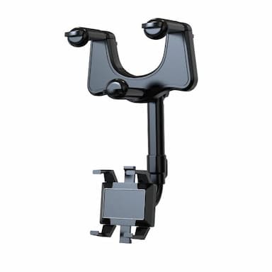 360° Rotate Review Mirror Phone Holder for Car Buckle Type Universal Adjustable Telescopic Car Rotatable Phone Holder for Car Compatible with All Mobile Phone Accessory