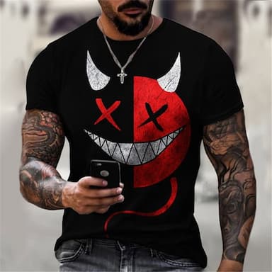 Men's Plus Size T shirt Tee Big and Tall Graphic Crew Neck Short Sleeve Summer Designer Basic Casual Slim Fit Casual Daily Tops
