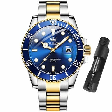 OLEVS Mens Quartz Watches Top Brand Luxury Business Waterproof Luminous Large Dial Men Wristwatches Sports Stainless Steel Watch