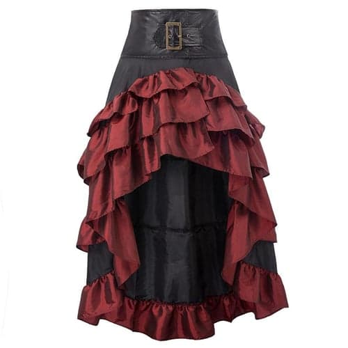 Women's Skirt Petticoat Gothic Dress Long Skirt Maxi Skirts Ruffle Asymmetric Hem Solid Colored Carnival Party Fall & Winter Retro Vintage Gothic Victorian Carnival Costumes Ladies Black