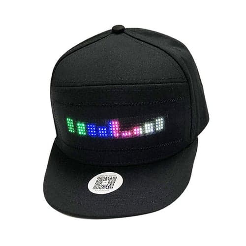 Unisex Bluetooth LED Mobile Phone APP Controlled Baseball Hat Scroll Message Display Board Hip Hop Street Snapback Cap