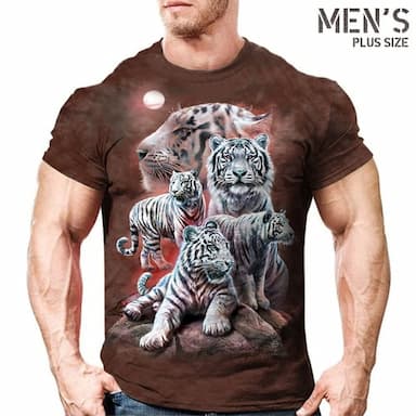 Men's Plus Size T shirt Tee Big and Tall Graphic Crew Neck Print Short Sleeve Spring & Summer Vintage Streetwear Comfortable Casual Sports Tops
