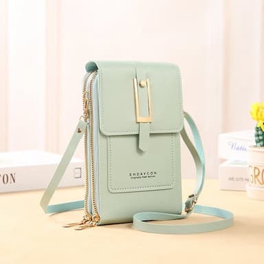 Touch Screen Mobile Phone Bag, Mini Flap Crossbody Bag, Fashion Faux Leather Purse, Vertical Wallet With Card Slots