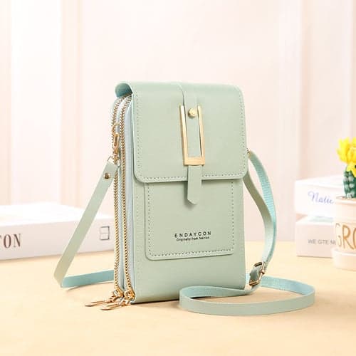 Touch Screen Mobile Phone Bag, Mini Flap Crossbody Bag, Fashion Faux Leather Purse, Vertical Wallet With Card Slots