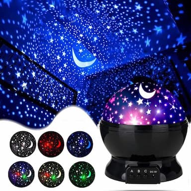 Starry Night Light Projector Galaxy Light Projector Led Rotating Moon Star Projector Night Light Lamps for Bedroom Party Decorations Birthday Gifts