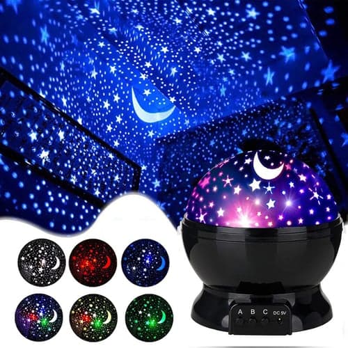 Starry Night Light Projector Galaxy Light Projector Led Rotating Moon Star Projector Night Light Lamps for Bedroom Party Decorations Birthday Gifts