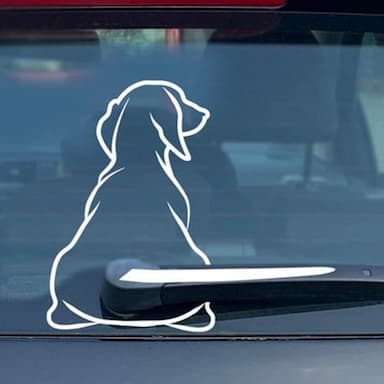 Cartoon Cute Back Dog Rear Glass Sticker Car Sticker