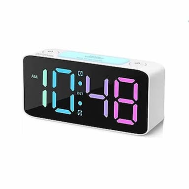 Super Loud Alarm Clock for Heavy Sleepers Adults Digital Clock with 7 Color Night Light Adjustable Volume Dimmer Small Clocks for Bedrooms Ok to Wake Up for Kids Teens