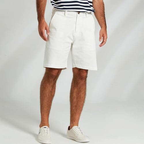 Men's Dress Shorts Zipper Pocket Solid Color Breathable Knee Length Formal Wedding Party Chic & Modern Formal White Navy Blue Micro-elastic