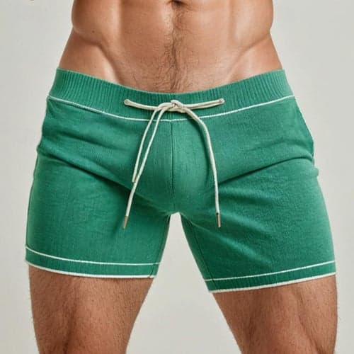 Men's Sweat Shorts Shorts Bermuda shorts Drawstring Elastic Waist Color Block Plain Comfort Sports Short Yoga Daily Fashion Athleisure Green Micro-elastic