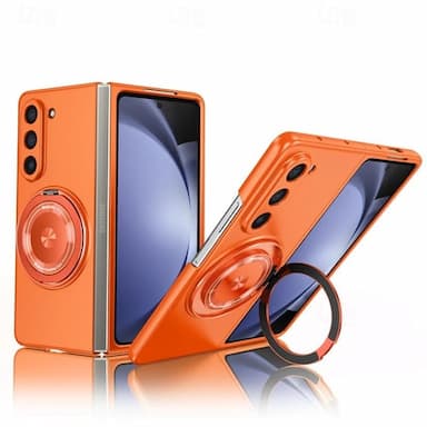 Phone Case For Samsung Galaxy Z Fold 6 Z Fold 5 Z Fold 4 Z Fold 3 Flip Cover Ring Holder Magnetic Support Wireless Charging Armor PC