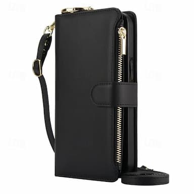 Phone Case For iPhone 16 iPhone 15 Pro Max Plus iPhone 14 13 12 11 Pro Max Plus Mini SE Back Cover Wallet Case with Stand Holder Ring Holder Zipper Retro TPU PU Leather