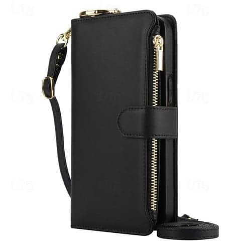 Phone Case For iPhone 16 iPhone 15 Pro Max Plus iPhone 14 13 12 11 Pro Max Plus Mini SE Back Cover Wallet Case with Stand Holder Ring Holder Zipper Retro TPU PU Leather