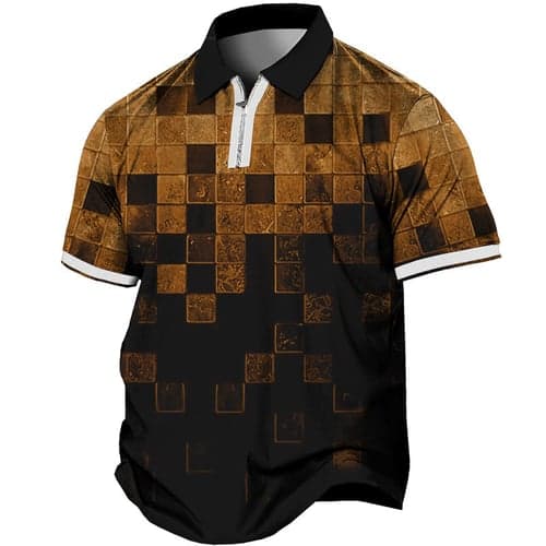 Men's Plus Size Polo Shirts Big and Tall Plaid Turndown Buttons Short Sleeve Spring & Summer Sports Fashion Streetwear Designer Outdoor Street Tops