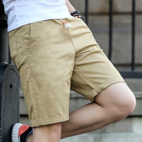 Men's Casual Shorts Pocket Drawstring Elastic Waist Plain Breathable Quick Dry Knee Length Casual Daily Fashion Streetwear Black White