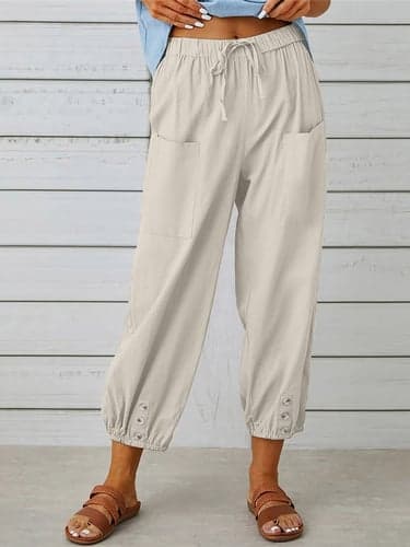 Women's Loungewear Pants Lounge Pants Simple Casual Comfort Pure Color Pocket Elastic Waist Vacation Home Daily Black White Army Green Navy Blue Blue Summer Spring Fall