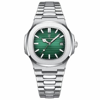POEDAGAR Luxury Watch Business Waterproof Male Clock Luminous Date Stainless Steel Square Quartz Men Watch