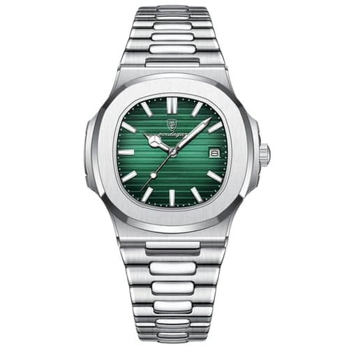 POEDAGAR Luxury Watch Business Waterproof Male Clock Luminous Date Stainless Steel Square Quartz Men Watch