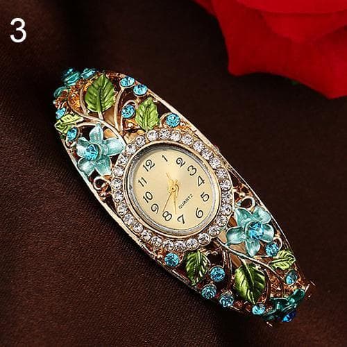 New Arrival Lady Womens Crystal Bracelet Dress Quartz Wrist Watch