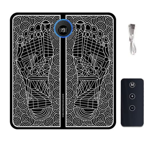 EMS Pulse Electric Foot Massager Foot Therapy Machine Foot Pad Intelligent Acupuncture Foot Massage Pad Mat Muscle Stimulation
