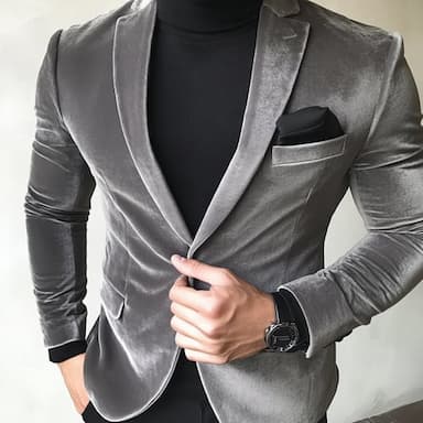 Men's Sport Coat Blazer Jacket Fashion Casual Solid Colored Blazer Grey Standard Fit Single Breasted One-button
