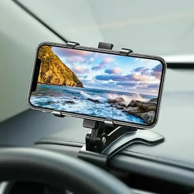 360Universal Adjustable Waterproof Cell Phone Car DashboardMount Holder Stand Bracket with PVC Material and Easy Installation