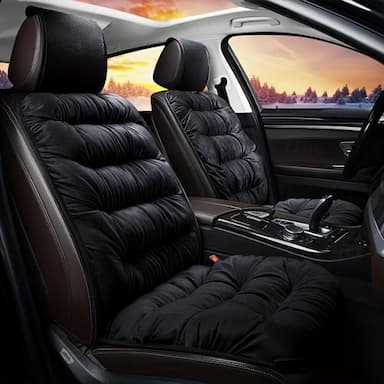 1 pc New Car Front Cushion Winter Plush Front Single Seat ThickenedWinter Car Universal With Backrest Car Cushion Universal Seat Cover