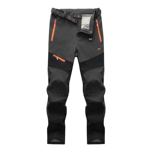 Men's Fleece Lined Pants Hiking Pants Trousers Softshell Pants Winter Outdoor Thermal Warm Waterproof Windproof Insulated Lightweight Bottoms 5 Zipper Pockets Elastic Waist Pants Skiing Snowboard