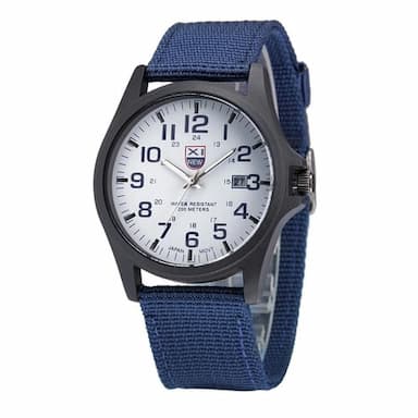 Quartz Watch for Men Analog Quartz Canvas Strap Watches Men Casual Auto Date Quartz Watch Military Army Green Watch Simple Analog Sport Man Wrist Watch