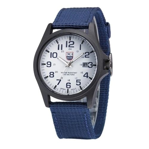 Quartz Watch for Men Analog Quartz Canvas Strap Watches Men Casual Auto Date Quartz Watch Military Army Green Watch Simple Analog Sport Man Wrist Watch