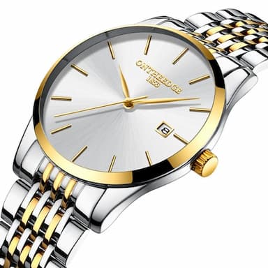 Ultra-Thin Men's Quartz Watch Men Analog Luxury Minimalist Classic Wristwatch Waterproof Calendar  Chronograph Stainless Steel Watches