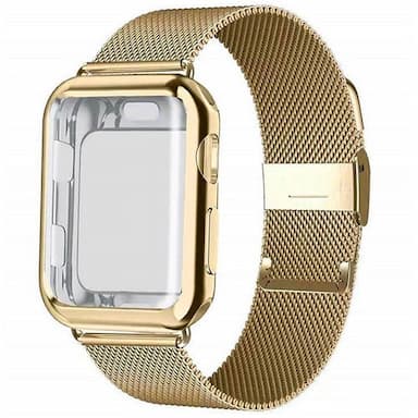 Watch Band for Apple Watch Series 8/7/6/5/4/3/2/1 / SE 45/44/42/41/40/38mm Stainless Steel Replacement  Strap Adjustable Milanese Loop Wristband