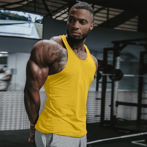 Men's Running Tank Top Workout Tank Singlet Y Back Sleeveless Vest / Gilet Athletic Casual Summer Cotton Breathable Quick Dry Lightweight Soft Fitness Gym Workout Running Sportswear Activewear Solid
