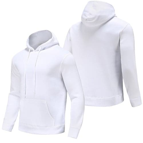 Men's Hoodie Sweatshirt Pocket Long Sleeve Top Street Casual Spring Hooded Fleece Thermal Warm Breathable Soft Fitness Gym Workout Performance Sportswear Activewear Solid Colored Black White Yellow