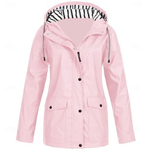 Women's Hiking Jacket Hoodie Jacket Outdoor Windproof Breathable Quick Dry Sweat-Wicking Lightweight Outerwear Trench Coat Windbreaker Parka Hunting Fishing Climbing