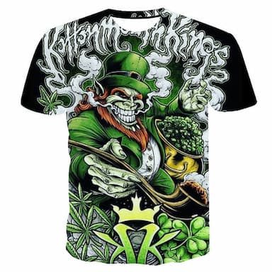 Men's Floral Graphic Prints Saint Patrick Day T shirt Short Sleeve T shirt 3D Print Round Neck Shirt Fashion Classic St.Patrick's Day Casual Daily Dark Green Green Green / White Summer Clothing