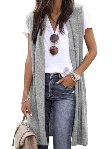 Women's Cardigan Knitted Solid Color Basic Casual Sleeveless Regular Fit  Cardigans Open Front Spring Summer Red Wine Dark Blue Orange / Going out