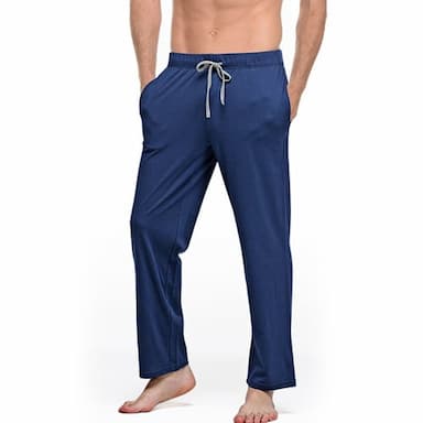 Men's Loungewear Pajama Pants Lounge Pants Plain Casual Comfort Home Daily Bed Polyester Comfort Pocket Drawstring Elastic Waist Summer Spring Black White