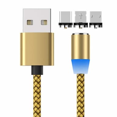 2023 magnetic USB cable LED magnetic charging cable suitable for iPhone micro USB C type fast charging magnet charger mobile phone cable
