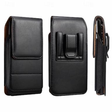 Men Cellphone Loop Holster Case Belt Waist Bag Props PU Leather Purse Phone Wallet Vintage Belt Mobile Phone Protective Sheath