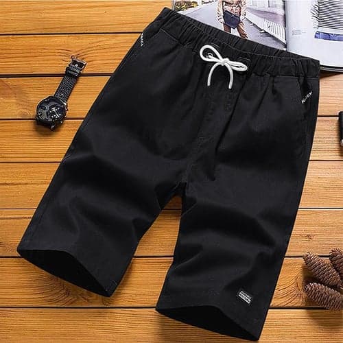 Men's Board Shorts Swim Trunks Beach Shorts Casual Shorts Drawstring Elastic Waist Solid Colored Outdoor Sports Knee Length Daily Leisure Sports Casual / Sporty Athleisure Black White